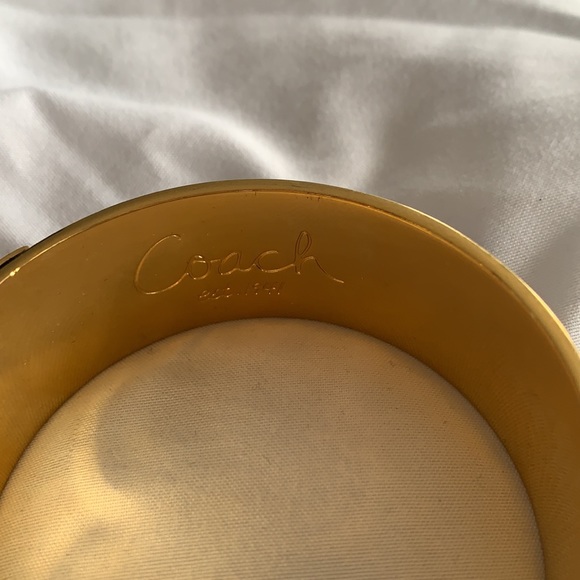 Coach navy enamel and gold bangle bracelet - Picture 3 of 6